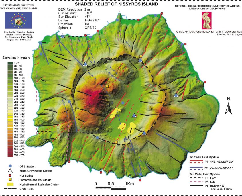 Nisyros volcano map